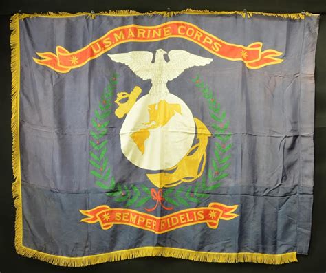 Rare Pre 1939 Blue Us Marine Corps Flag