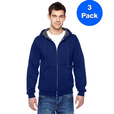 mens full zip hooded sweatshirt sfr  pack walmart business supplies