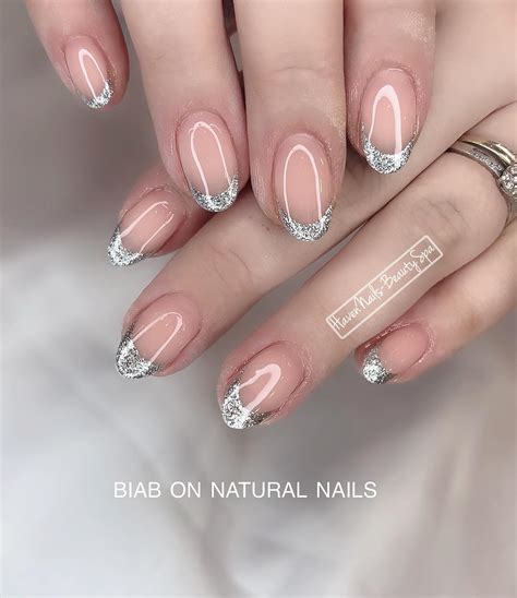 Silver French Tip Nail Designs