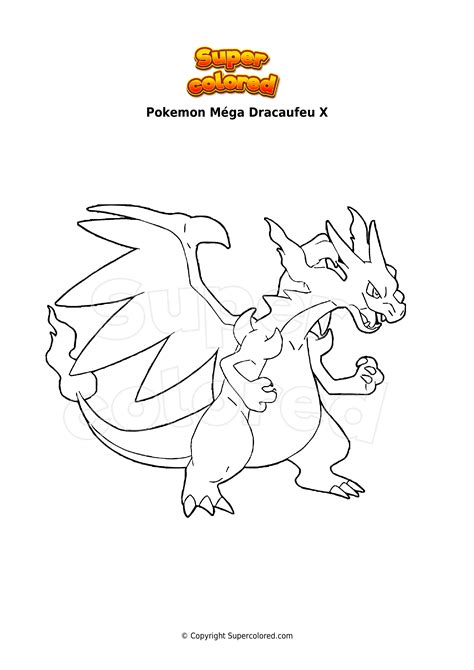 Coloriage Pokemon M Ga Dracaufeu X Supercolored