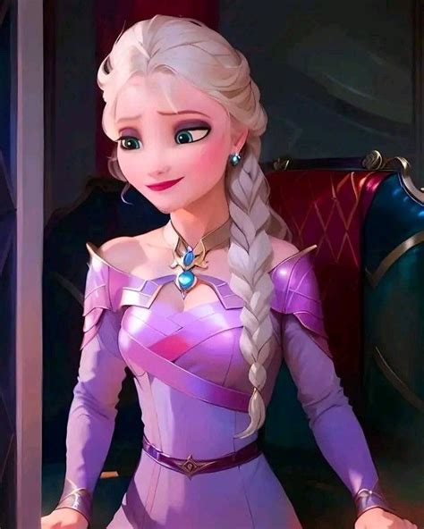 An Image Of A Frozen Princess With Long Hair And Braids Standing In