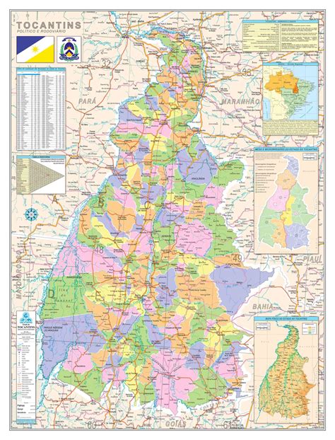 Codigo Postal De Tocantins - Mapa Do Estado De Tocantins Político E Rodoviário - Ref: 534 - 07 ...