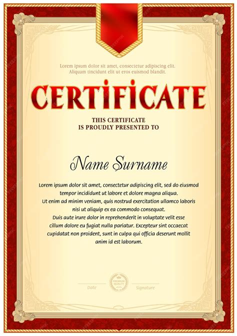 Premium Vector | Vintage certificate blank template