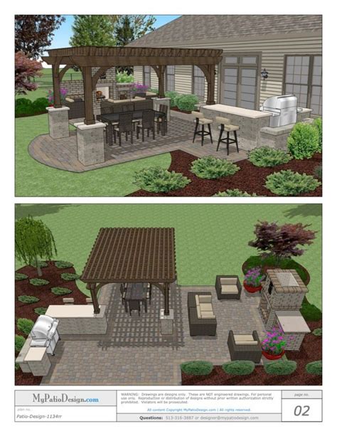 Custom 3d Patio Plan Wdimensions Material List Cross Section Views