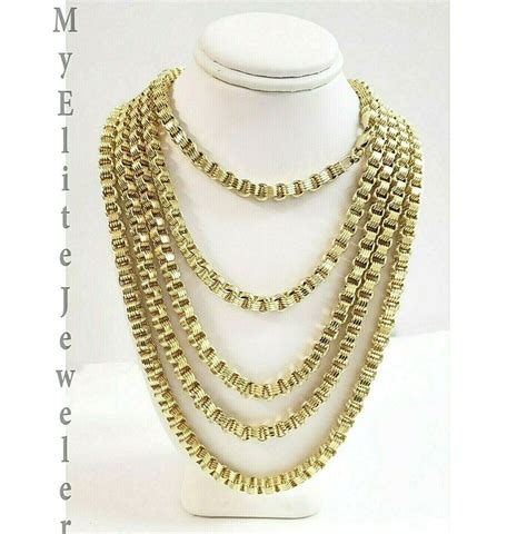 10k Yellow Gold Byzantine Chain Necklace 18 30 Inch 5mm Real 10kt