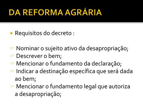 PPT DA REFORMA AGRÁRIA PowerPoint Presentation free download ID