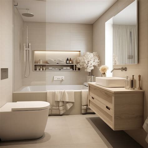 Small Bathroom With Modern Style And Decor Ai Generated Image