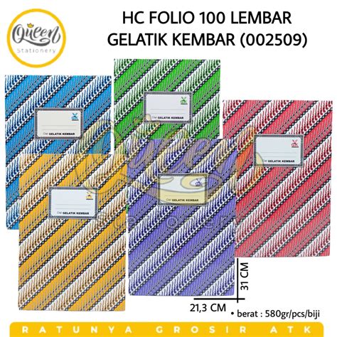 1 Pcs Hard Cover Folio 100 Lembar Gelatik Kembar Notebook Buku Catatan