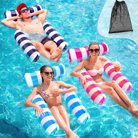 Flottant Hamac Gonflable MLRYH 3Pcs Flotteur Gonflable Piscine 4 En 1