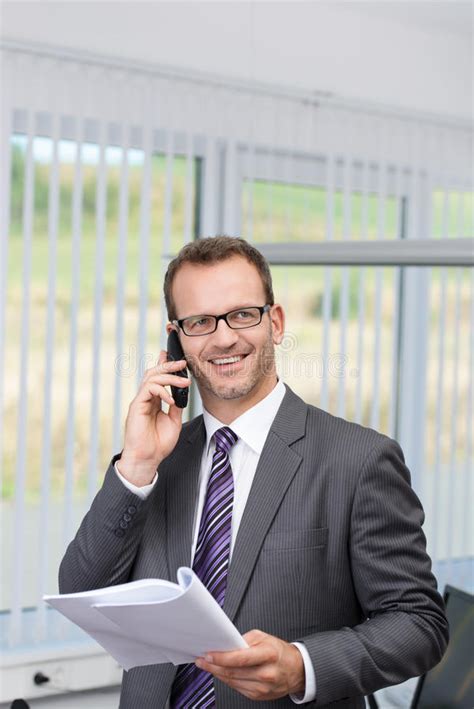 Charming Businessman Phoning His Office Stock Photos Free And Royalty