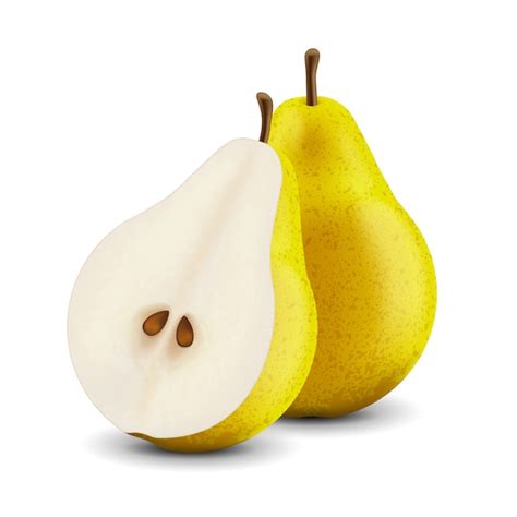 Premium Vector Realistic Fresh Pear On A White Background