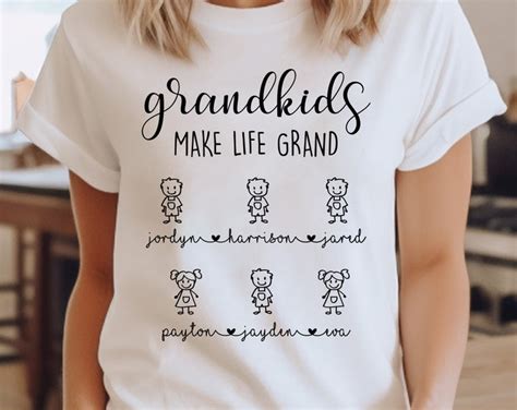 Grandkids Make Life Grand Svg Personalized With Grandkids Names Digital