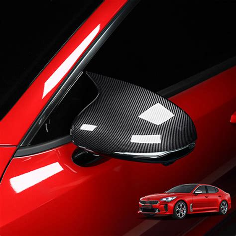 Carbon Fiber ABS Car Rearview Mirror Shell Cover Trim For Kia Stinger