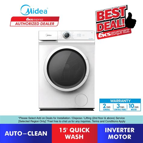 Midea Front Load Inverter Washing Machine Mf100w75 75kg Mf100w85