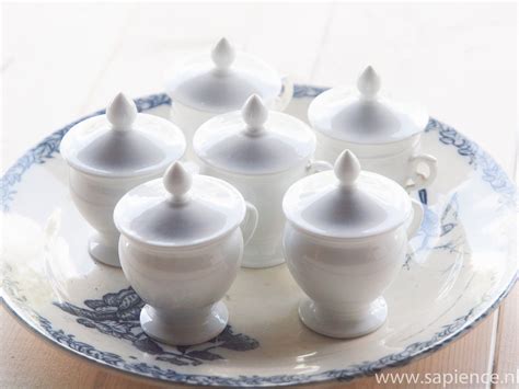 Elegant Set Of 6 Antique French Cream Cups With Lids Or Pot De Etsy