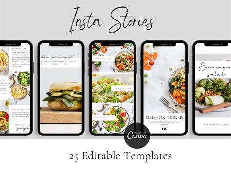 Food Insta Stories Food Blogger Instagram Story Templates Canva Insta