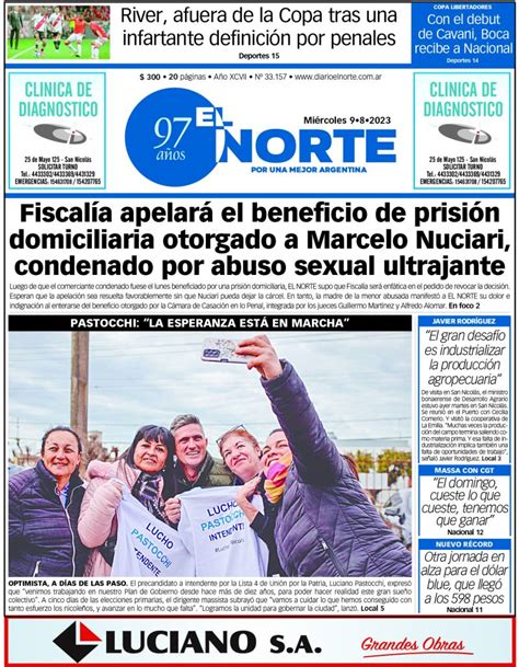 Tapa Del D A Mi Rcoles De Agosto Diario El Norte San Nicol S