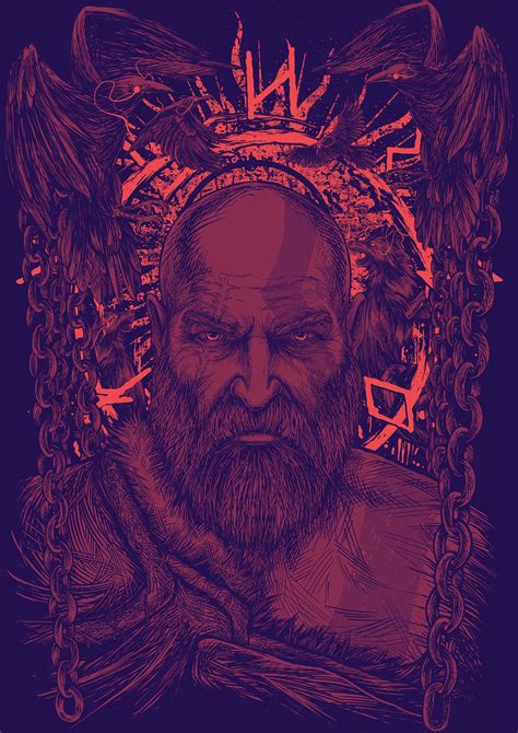 Kratos God of War print and merch illustrations on Behance