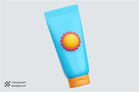 Premium PSD Sunscreen Cream 3d Icon Illustrations