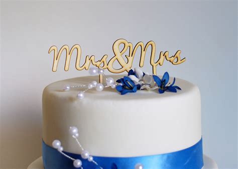 Mrs Mrs Wedding Cake Topper Same Sex Wedding Cake Topper LGBT Etsy