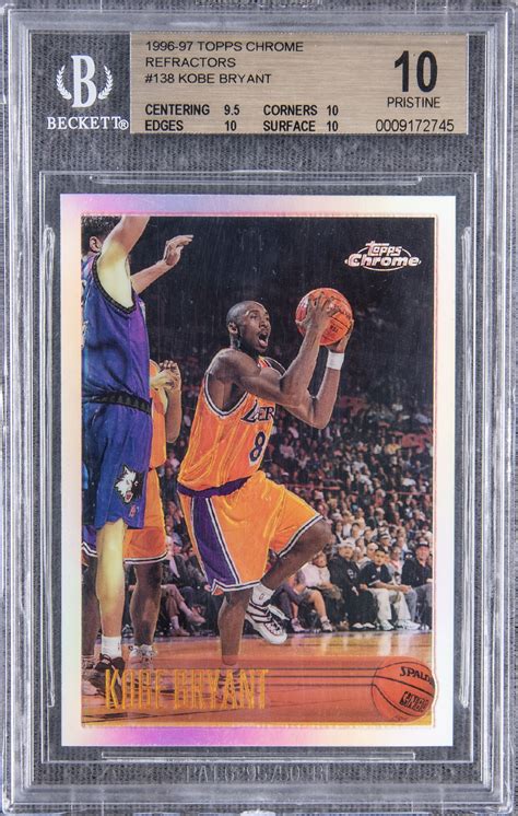 Lot Detail 1996 97 Topps Chrome Refractors 138 Kobe Bryant Rookie