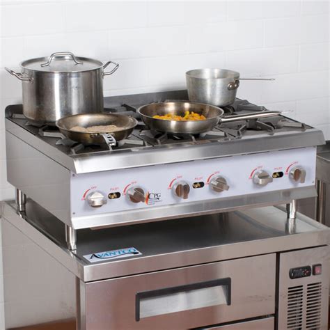 Cooking Performance Group R Cpg 36 Nl 6 Burner Gas Countertop Range Hot Plate 132 000 Btu