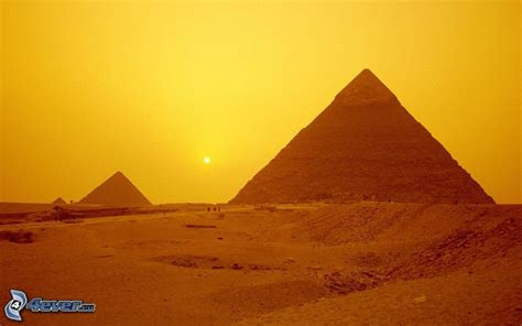 Egyptian pyramids at sunset