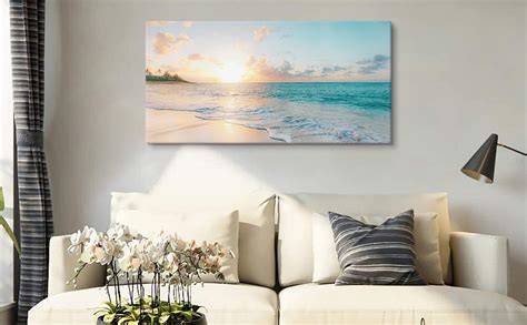 Amazon Goldfoilart Beach Sunset Picture Ocean Wall Art Prints