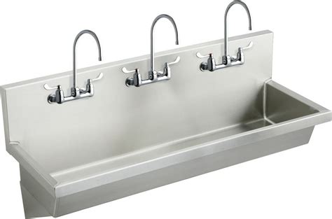 Elkay Ewma7220c 72" Single Basin Wall Mounted Stainless Steel Lavatory ...