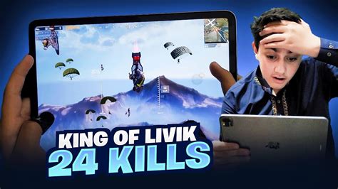 King Of Livik 🔥 24 Kills 🔥 Ipad Pro 90 Fps 4 Fingers Claw Pubg Handcam