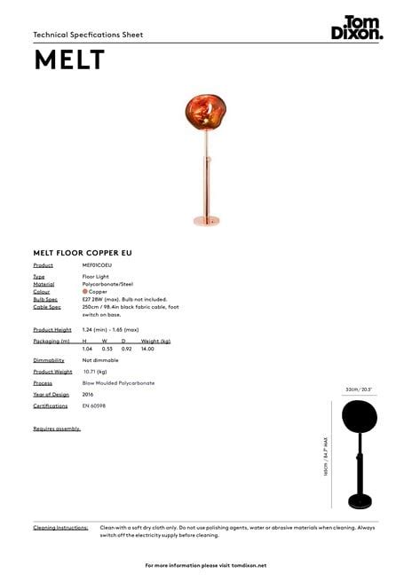 MELT | Floor lamp Melt Collection By Tom Dixon design FRONT, Tom Dixon