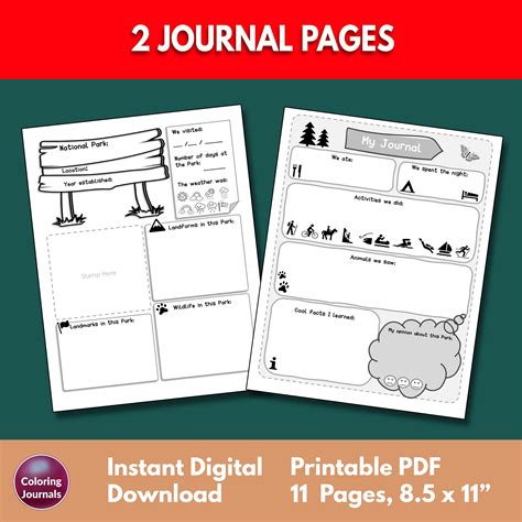 Printable US National Parks Bucket Journal Passport Book Stamp Book