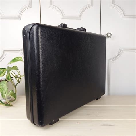 Vintage Black Samsonite Hard Shell Briefcase Working Gem