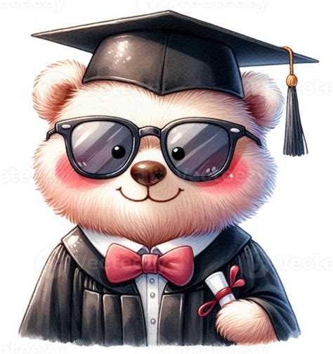 Aigenerated Bear Wearing A Graduation Cap And Gown 43253230 Png