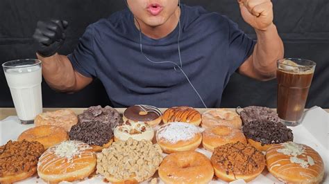 Asmr Krispy Kreme Doughnuts Mukbang Eating Sounds Youtube