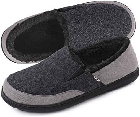 Amazon Zigzagger Men S Fuzzy Fleece Slippers With Memory Foam