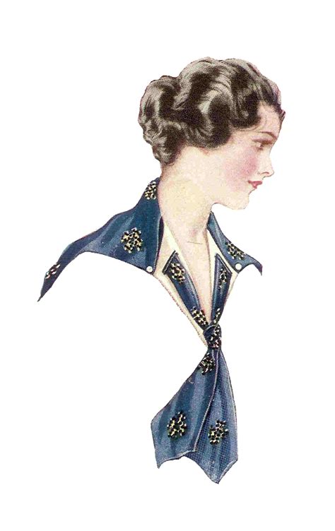 Antique Images: Free Fashion Clip Art: 2 Vintage Women's Collar Fashion ...