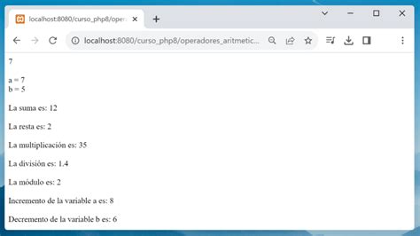 Operadores aritméticos en PHP Norvic Software