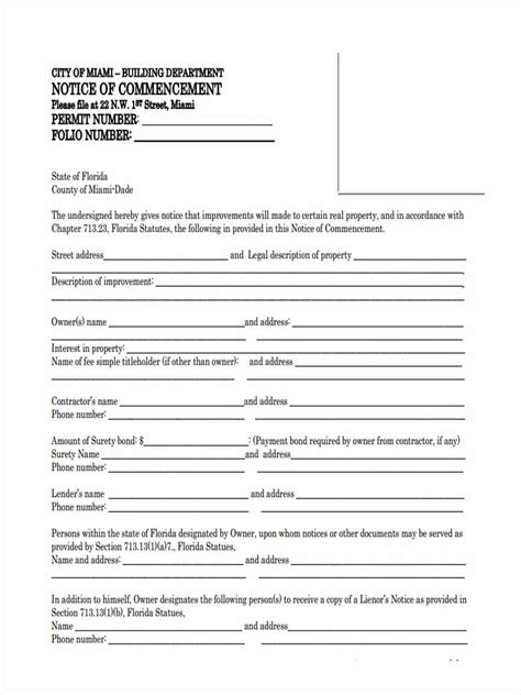 FREE 6 Notice Of Commencement Forms In MS Word PDF Excel