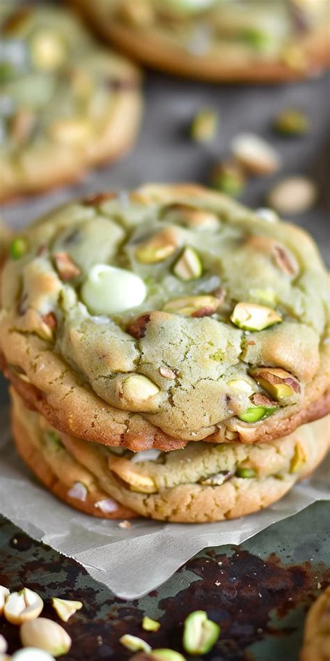 Pistachio White Chocolate Chip Cookies Minutes Recette