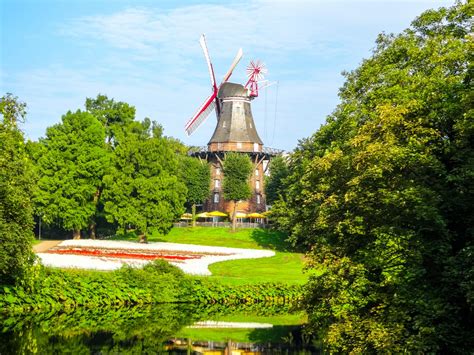 Images Gratuites Bremen Moulin Vent Parc Ville Des Arbres Eau