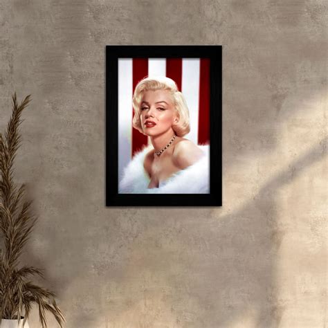 Quadro Decorativo Marilyn Monroe Listrado Black Vintage