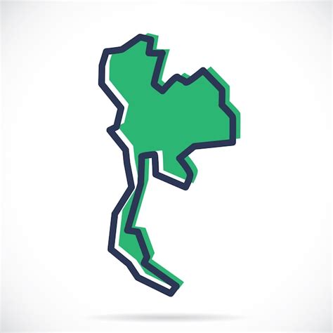 Premium Vector Stylized Simple Outline Map Of Thailand