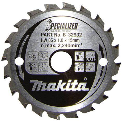 Makita SPECIALIZED B 32932 Lama Circolare In Metallo Duro 85 X 15 X 0 7