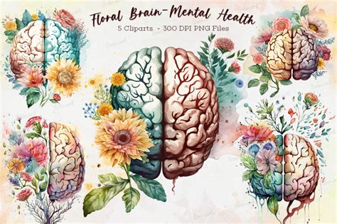 Floral Brain Mental Health Bundle By Zemira TheHungryJPEG