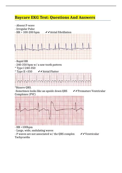 Baycare Ekg Test Questions And Answers Baycare Ekg Stuvia Us