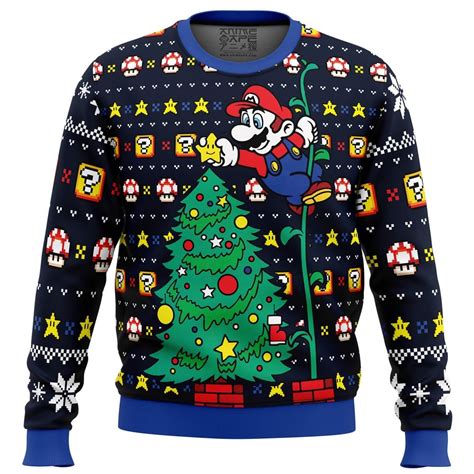 Its A Tree Mario Bros Ugly Christmas Sweater Anime Ape