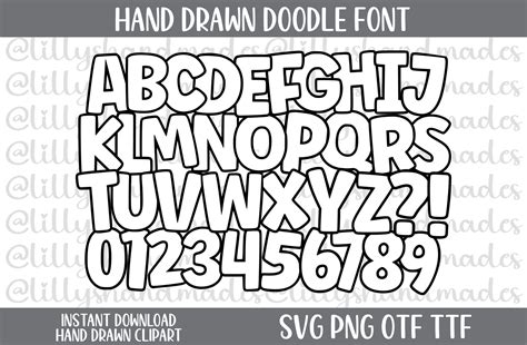 Font Svg Alphabet Svg Outline Font Svg Doodle Font Svg Handwritten