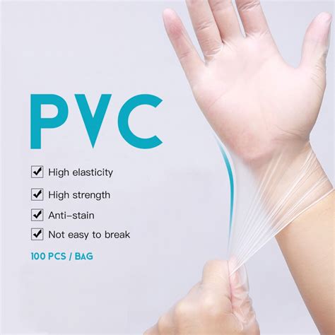 Disposable Transparent Latex PVC Gloves 100 Pcs