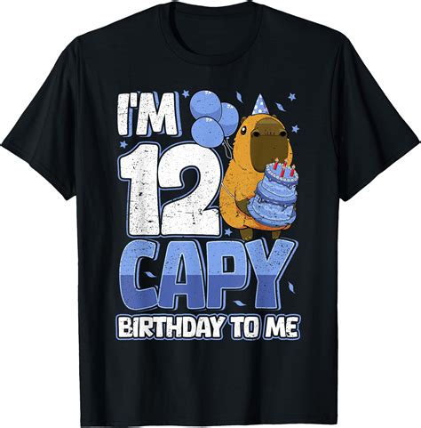 Hot Trending Kiraa Tee With 12 Years Capy Birthday To Me Men 12Th Birthday Capybara Unisex S 5Xl